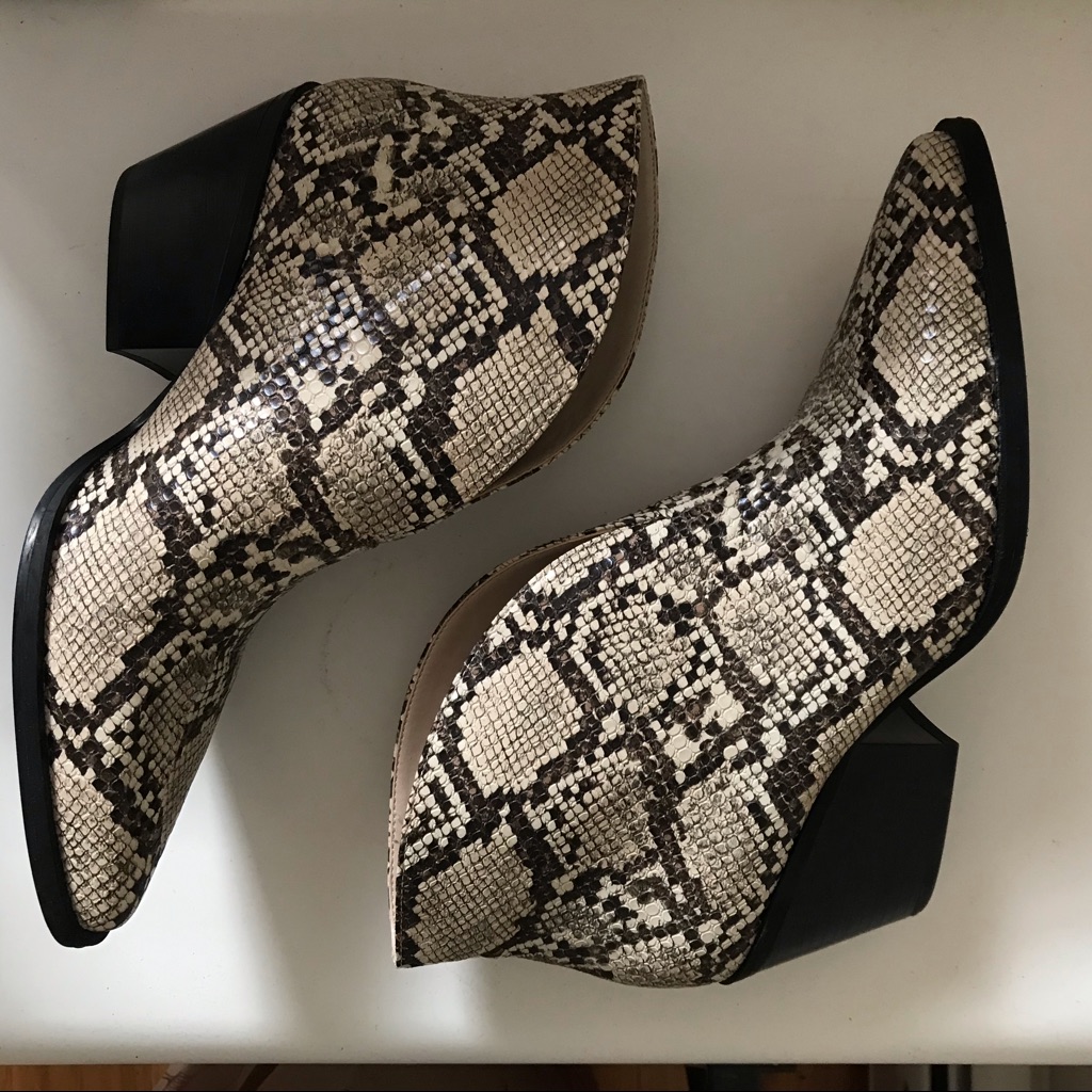 Snakeskin Ankle Boots Brand New Size 8 / 38